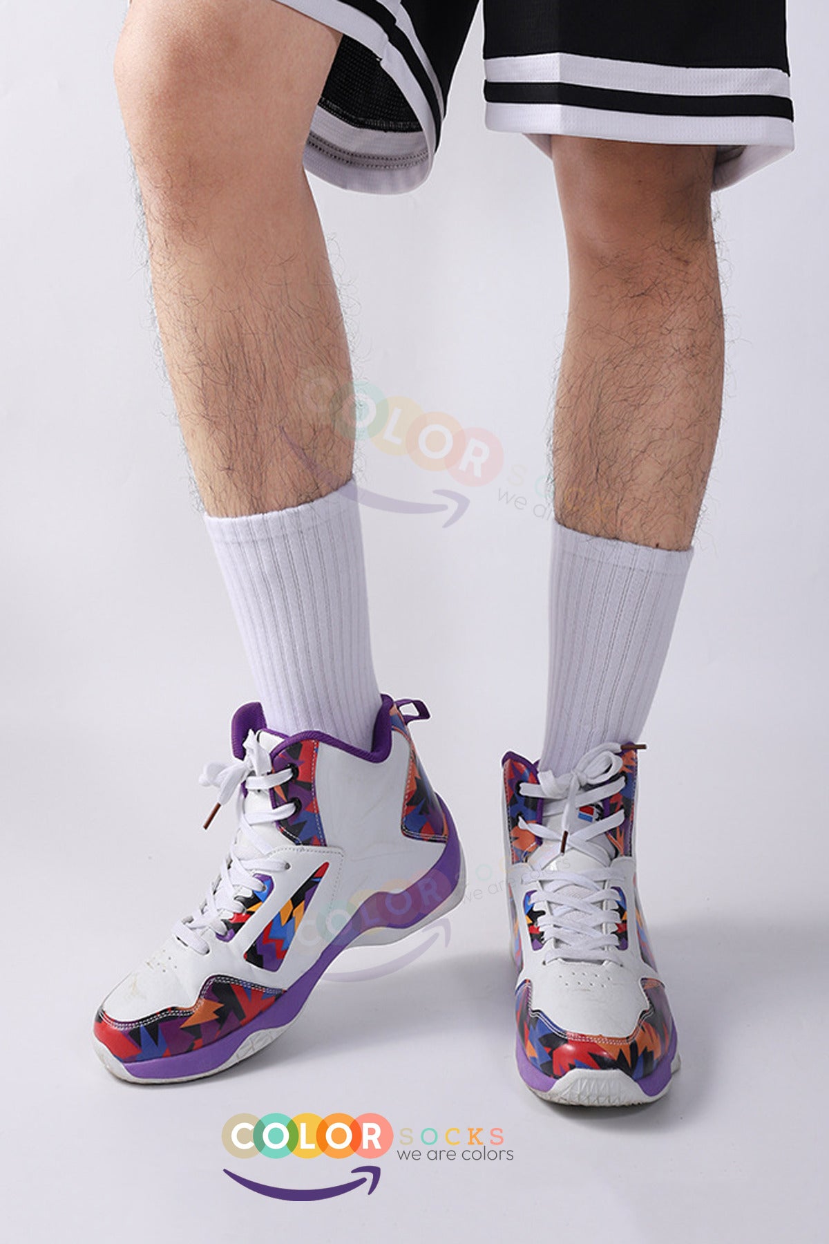 Color Socks 5 Çift Uzun Spor Çorap Pamuklu (SOKET BOY) Beyaz