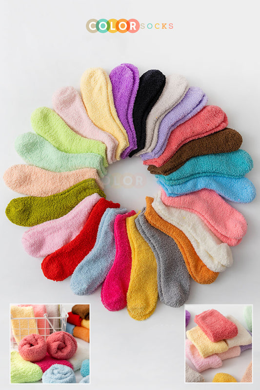 Color Socks 5 Çift Sonbahar ve Kışlık Kadın Havlu Çorap Seti (Extra Yumuşak) Karışık