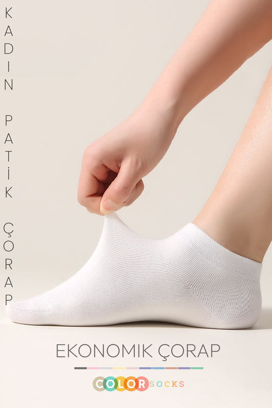 Color Socks 10 Çift Cotton Kadın Patik Çoraplar Seti (Extra Soft) Karışık