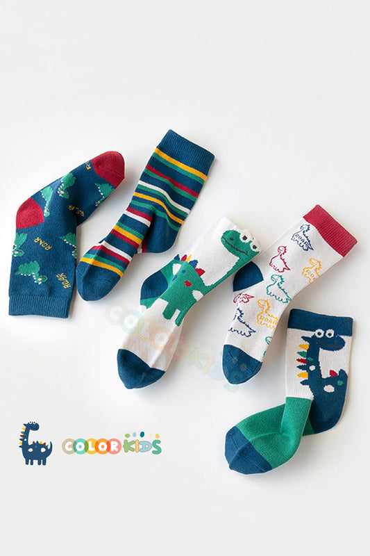 Color Socks 5 Çift Dinozor Çocuk Çorap Seti (Comfort Kids) Karışık