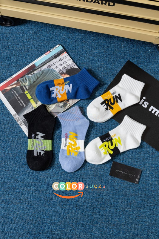 Color Socks 5 Çift Run Sport Erkek Patik Yazlık Çorap (Terletmez) Çok Renkli