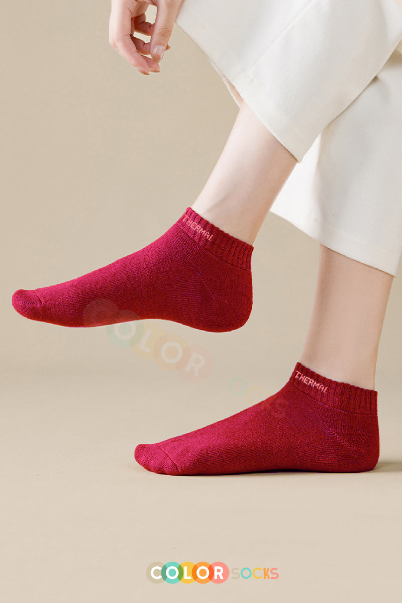 Color Socks 5 Çift Patik Havlu Termal Çorap Seti (Isı Emici) Karışık