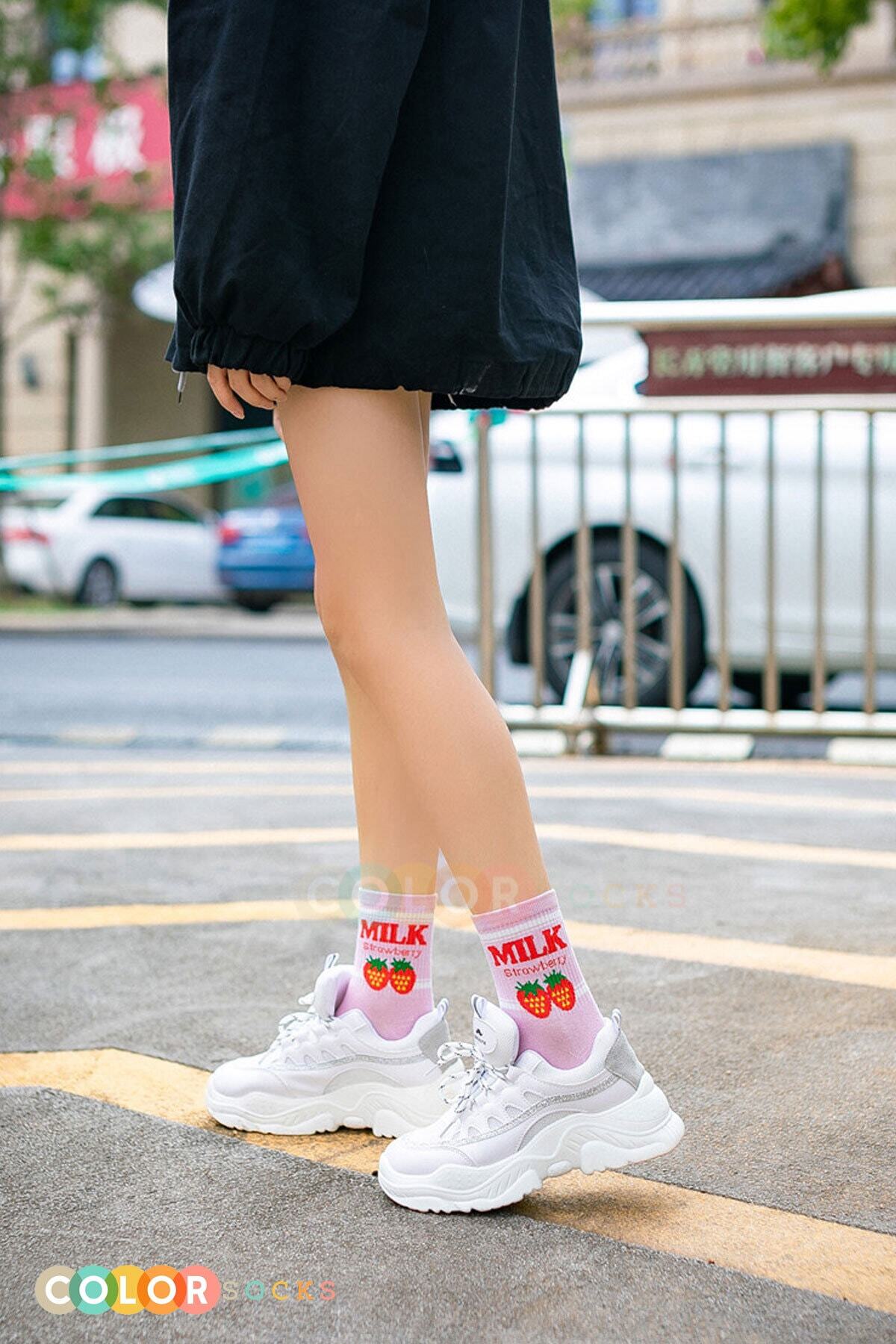 Color Socks Sweet Milk Desenli Kadın Çorap Karışık