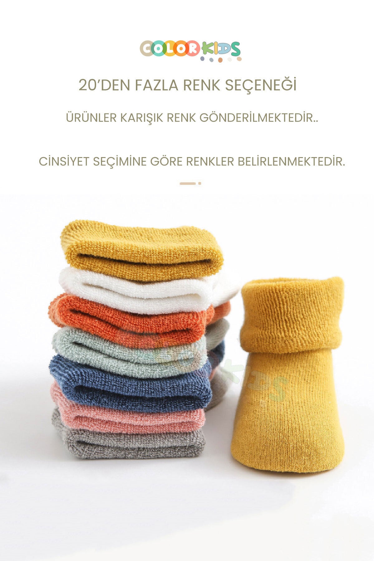 Color Socks 5'li Erkek Bebek Kışlık Havlu Çorap (ISI EMİCİ) Erkek