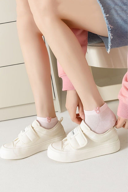 Color Socks 5'li Japon Kore Tarzı Kadın Kısa Patik Yazlık Çorap Çok Renkli