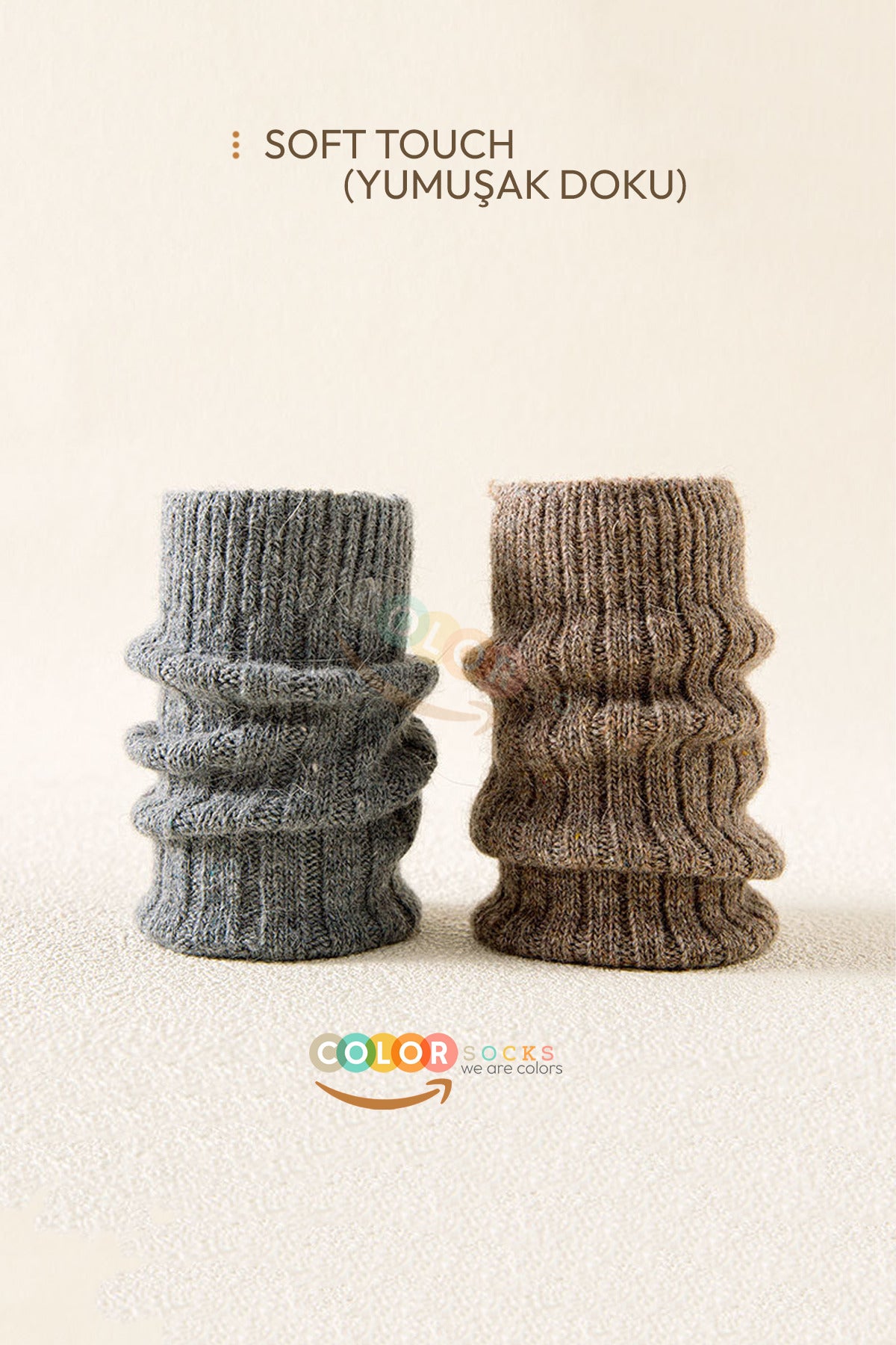 Color Socks 5 Çift Erkek Orjinal Yün Soft Touch Lambswool Çorap Çok Renkli