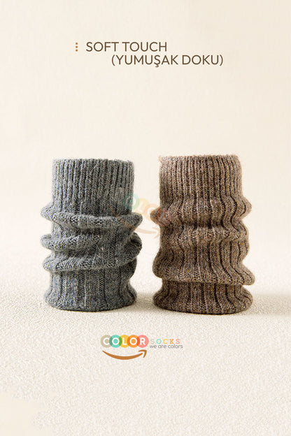 Color Socks 5 Çift Erkek Orjinal Yün Soft Touch Lambswool Çorap Çok Renkli