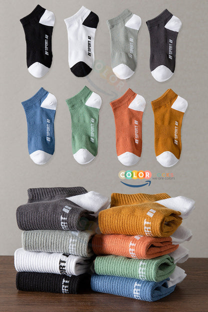 Color Socks 8 Çift Yazlık Erkek Sport Erkek Çorap (NEFES ALABİLEN) Çok Renkli
