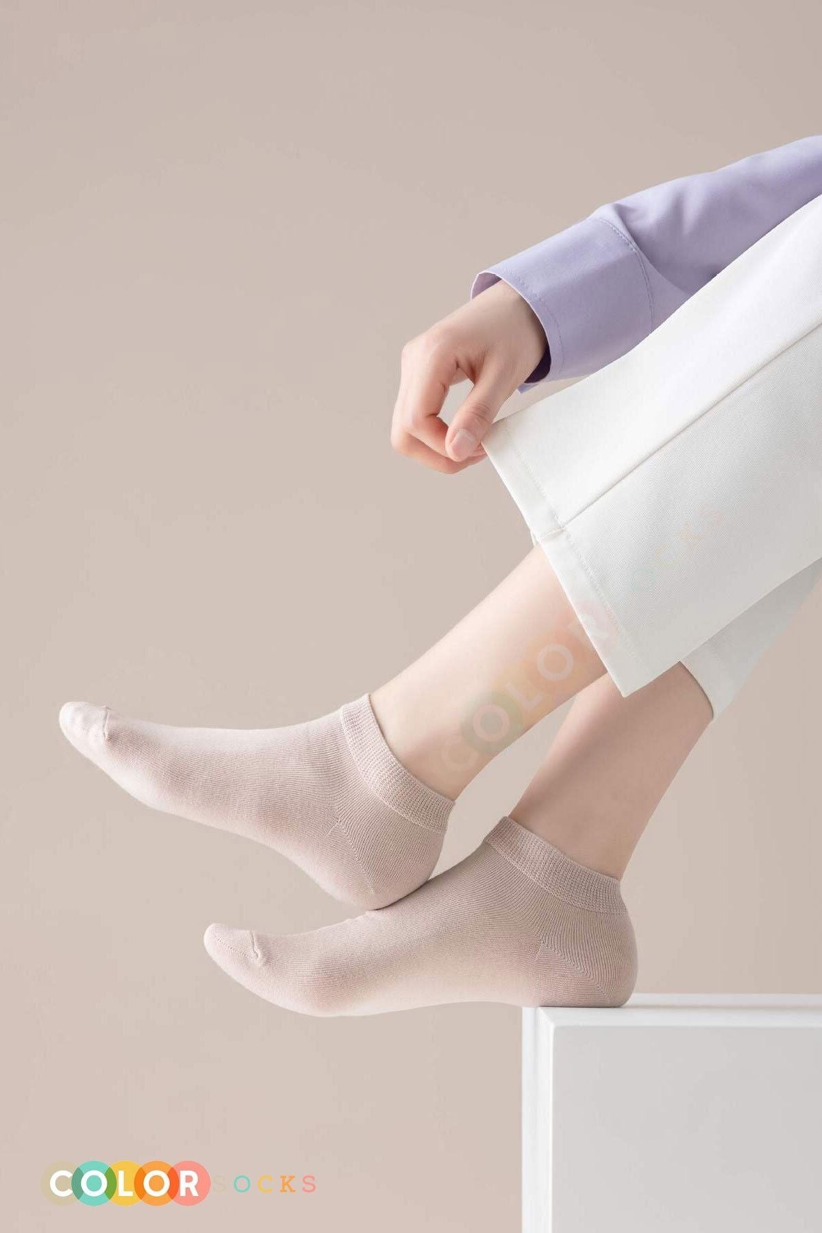 Color Socks 5'li Bambu Kadın Comfort Yazlık Patik Çorap Çok Renkli
