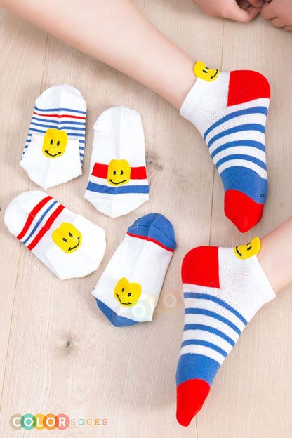 Color Socks 5'li Smile Desenli Çocuk Çorap Seti (OKULA DÖNÜŞ) Çok Renkli