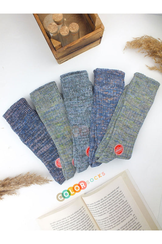 Color Socks 5 Çift Kadın Organik Pamuklu Yün Çorap Seti Çok Renkli