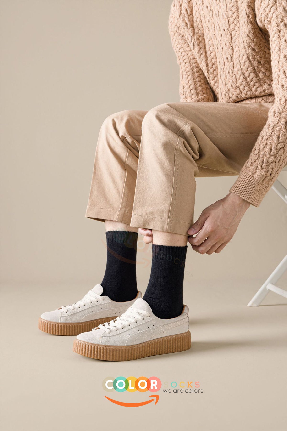 Color Socks 5'li Siyah Renk Erkek Kalın Kışlık Çorap Seti (ISI EMİCİ) Çok Renkli