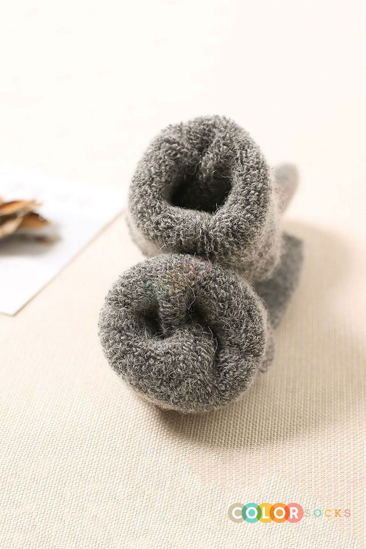 Color Socks 5'li Erkek - Kadın Kalın Yün Kışlık Çorap Seti (ISI EMİCİ) Karışık