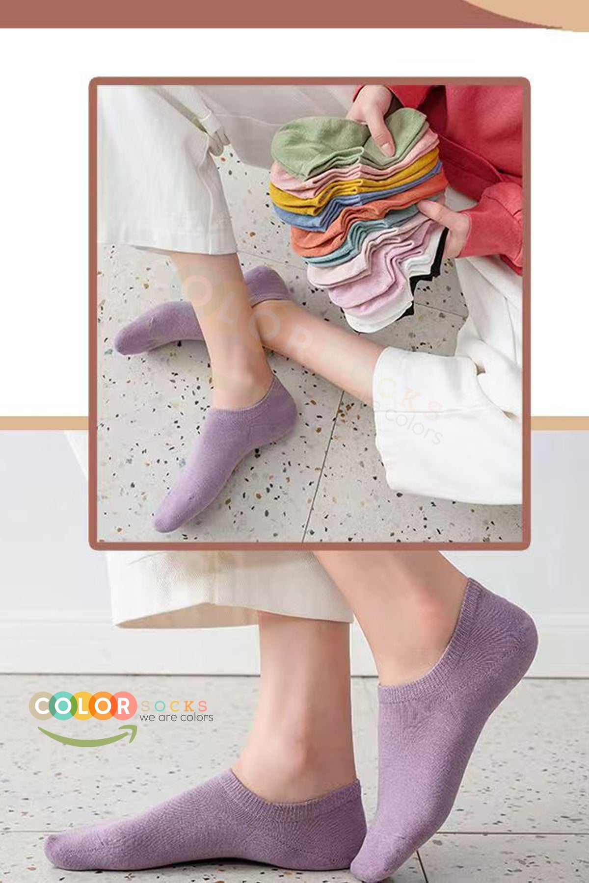 Color Socks 10 Çift Renkli Spor Ayakkabı Çorabı Pamuklu Likralı Penye Çok Renkli