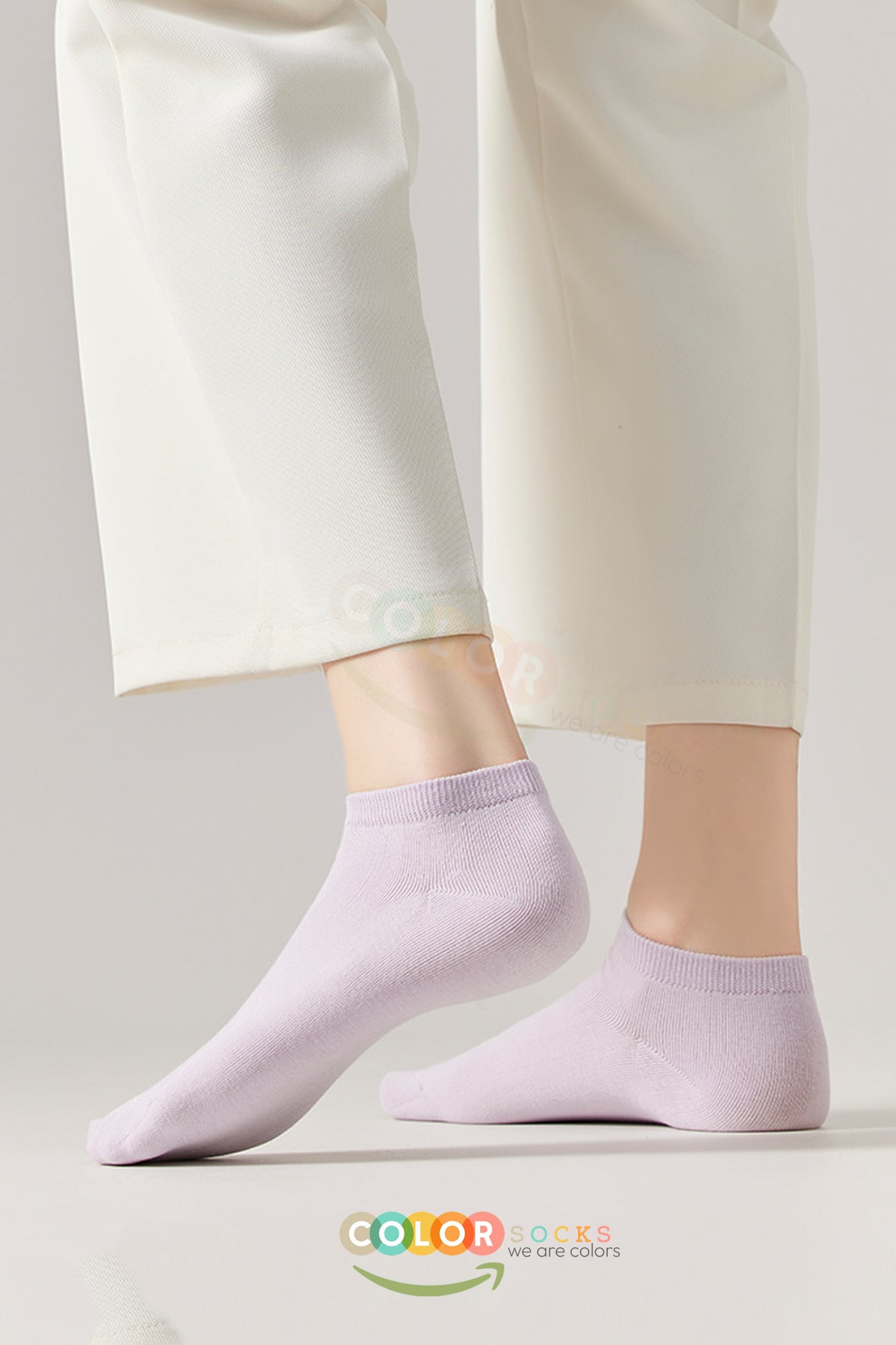 Color Socks 10 Çift Patik Kadın Ekonomik Pamuk Esnek Çorap Seti Çok Renkli