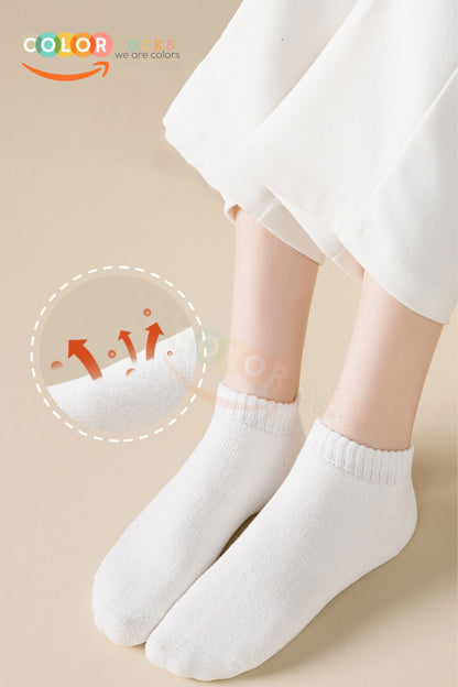 Color Socks 5'li Kışlık Kadın Havlu Patik Çorap Seti (ISI EMİCİ) Karışık