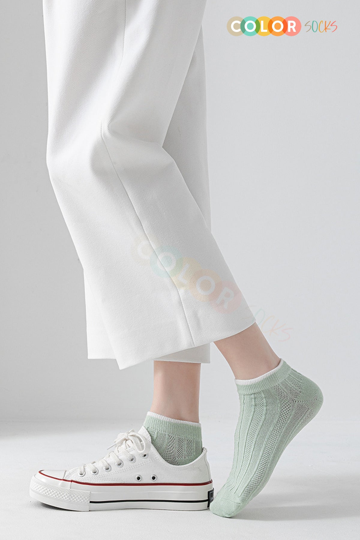 Color Socks 5 Çift Kabartma Desen Patik Extra Soft Kadın Çorap Karışık