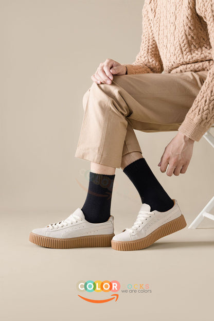 Color Socks 5'li Siyah Renk Erkek Kalın Kışlık Çorap Seti (ISI EMİCİ) Çok Renkli
