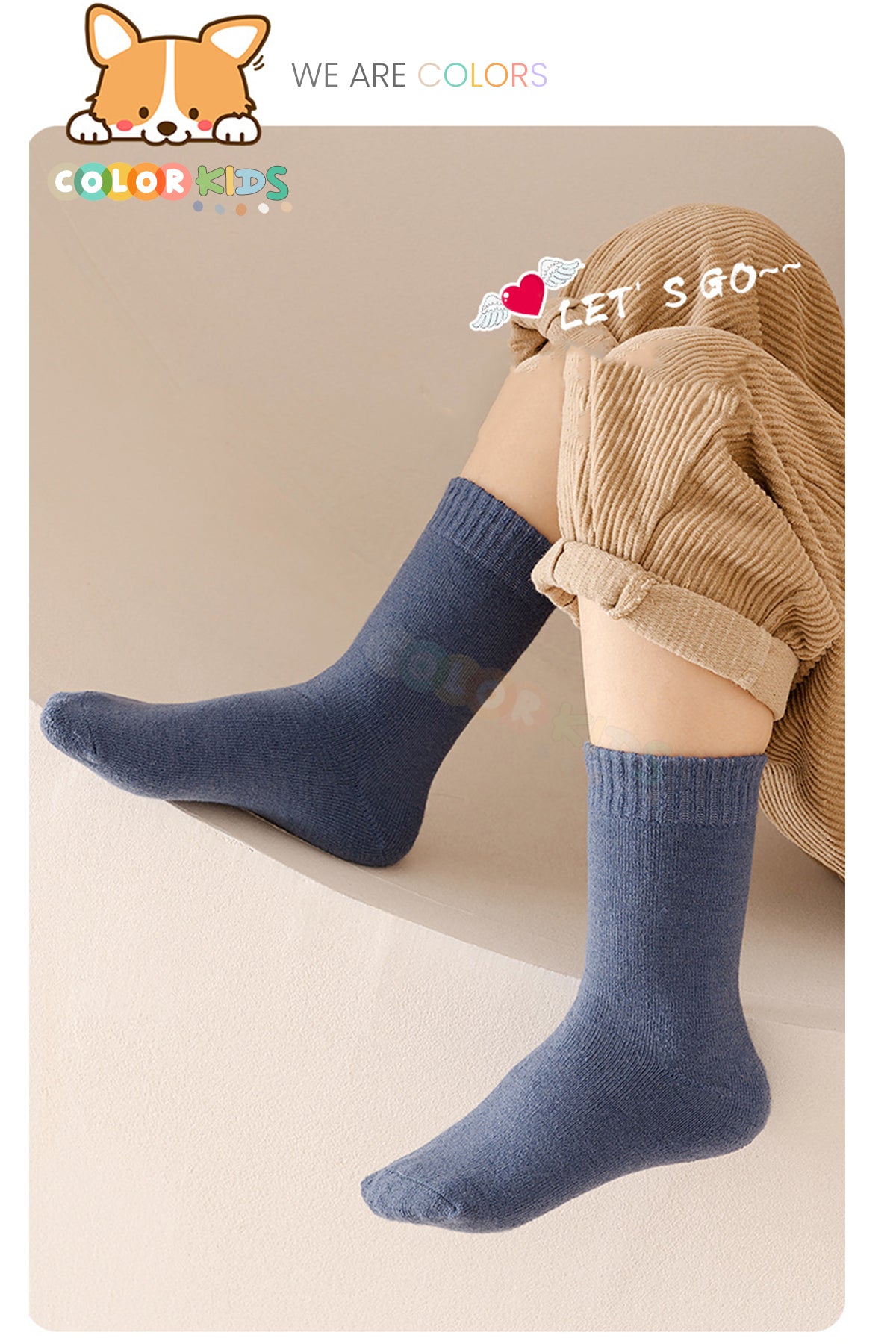Color Socks 5 Çift Kışlık Erkek Çocuk Havlu Çorap Seti (Isı Emici) Erkek