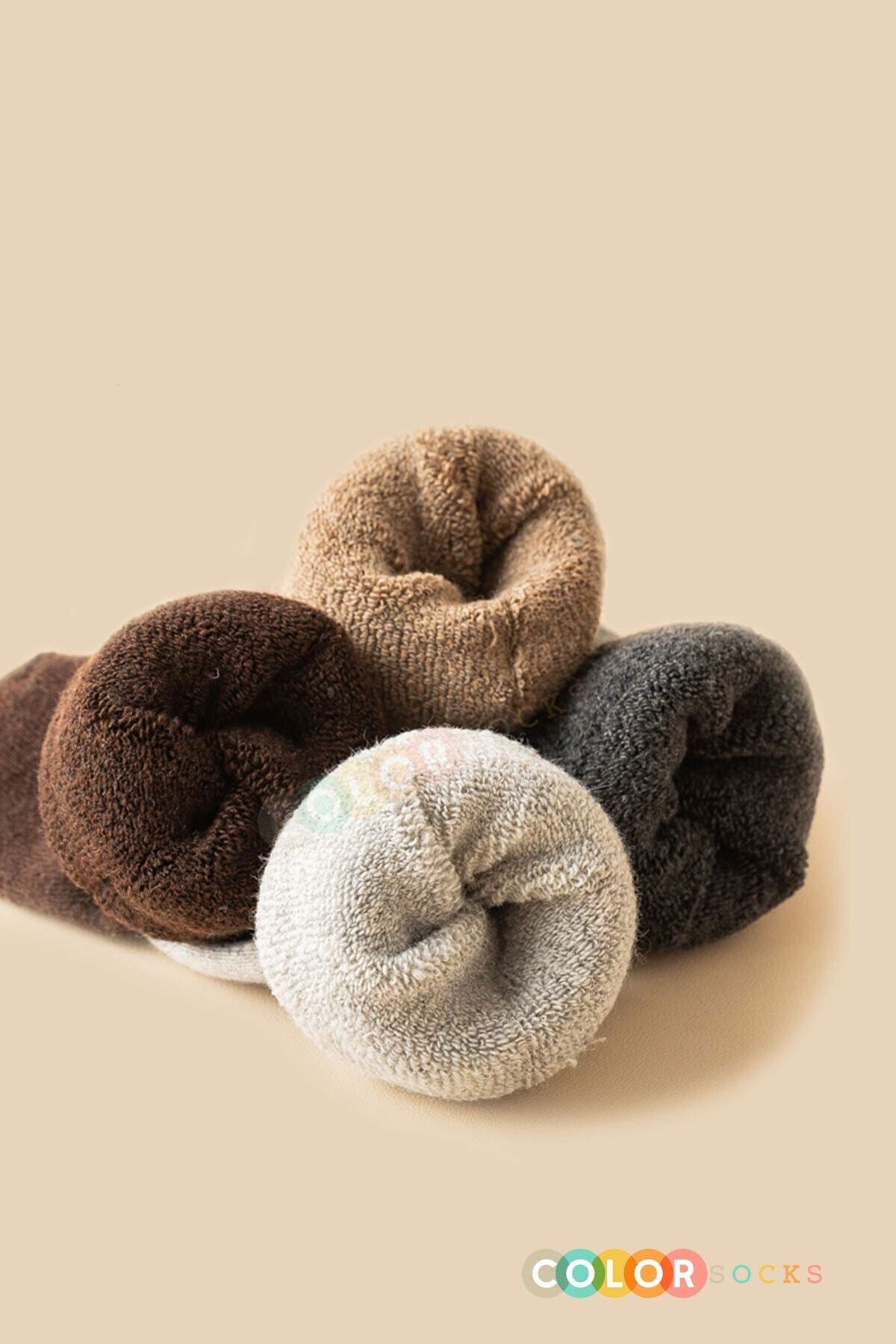Color Socks 5'li Erkek - Kadın Kalın Yün Kışlık Çorap Seti (ISI EMİCİ) Karışık