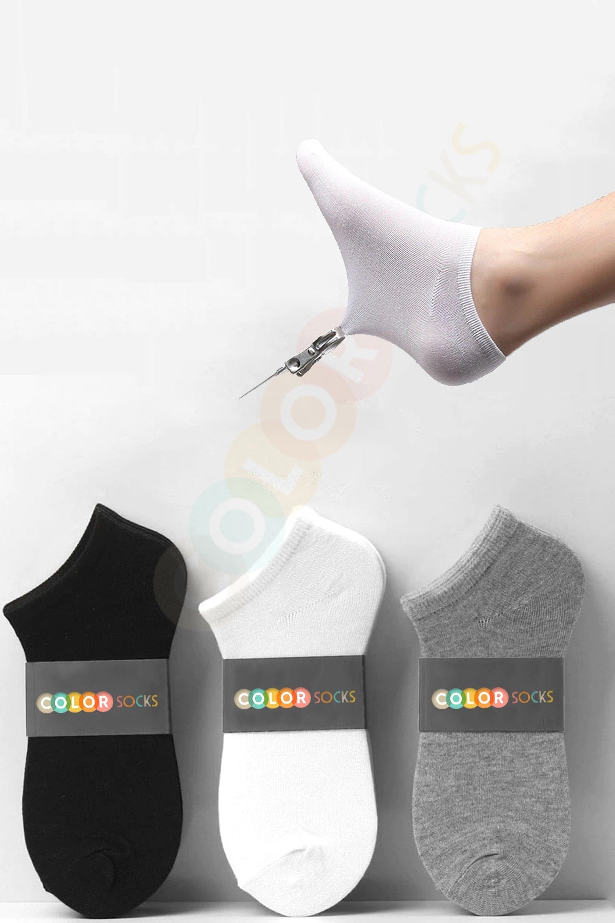 Color Socks 10 Çift Ekonomik Unisex Patik Çorap Karışık