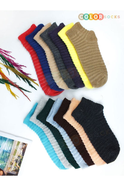 Color Socks 6 Çift Kışlık Kadın Havlu Çorap Seti Çok Renkli