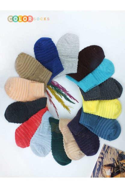 Color Socks 6 Çift Kışlık Kadın Havlu Çorap Seti Çok Renkli