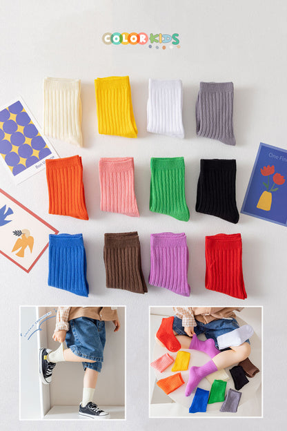 Color Socks 5 Çift Çocuk Ilkbahar - Yaz Soket Çorap Seti Sarı