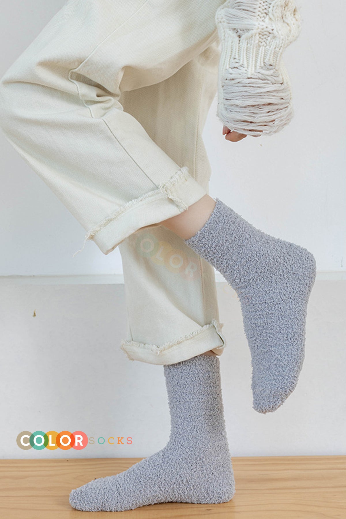 Color Socks 5 Çift Sonbahar ve Kışlık Kadın Havlu Çorap Seti (Extra Yumuşak) Karışık