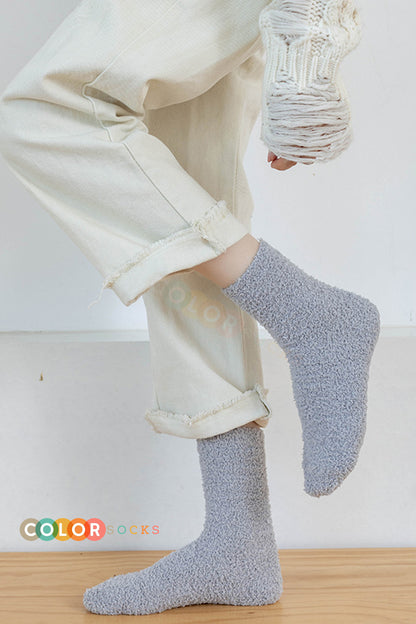 Color Socks 5 Çift Sonbahar ve Kışlık Kadın Havlu Çorap Seti (Extra Yumuşak) Karışık