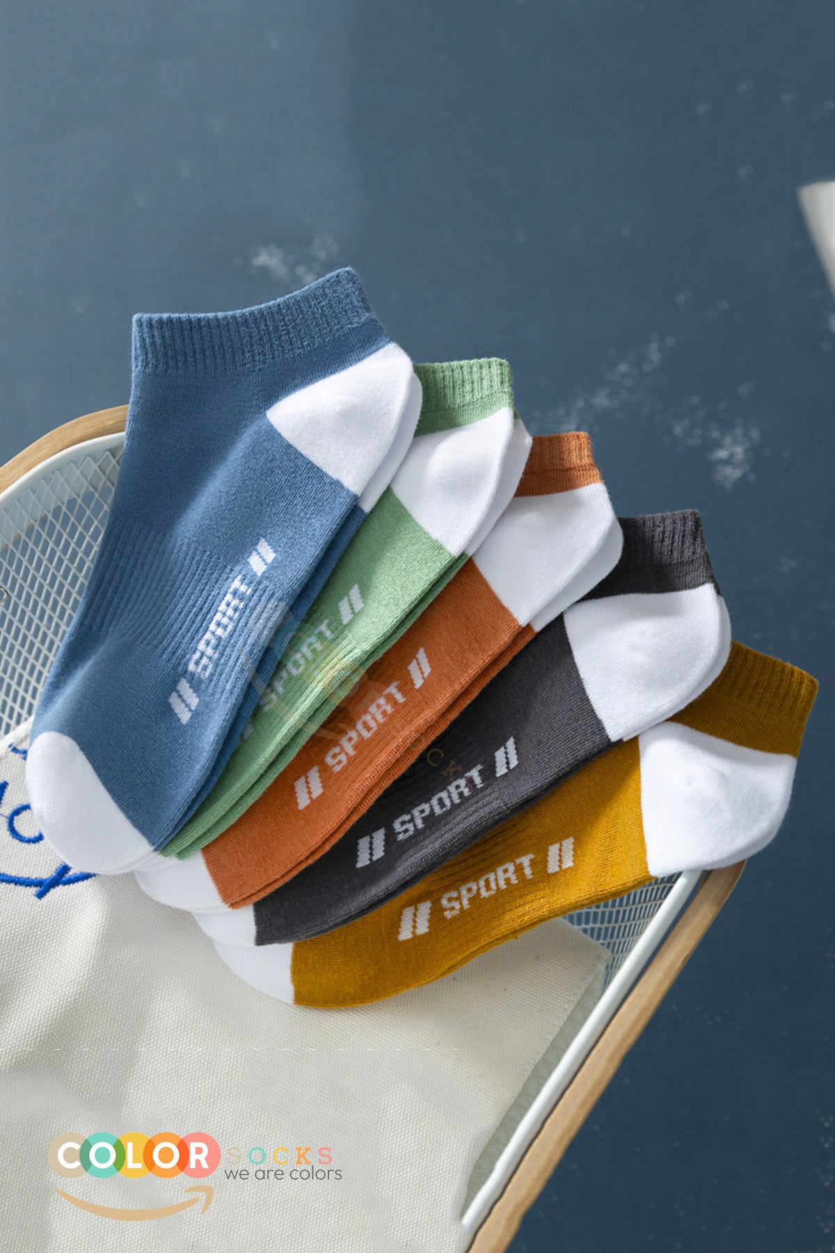 Color Socks 8 Çift Yazlık Erkek Sport Erkek Çorap (NEFES ALABİLEN) Çok Renkli