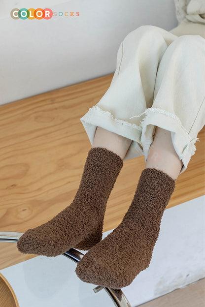 Color Socks 5 Çift Sonbahar ve Kışlık Kadın Havlu Çorap Seti (Extra Yumuşak) Karışık