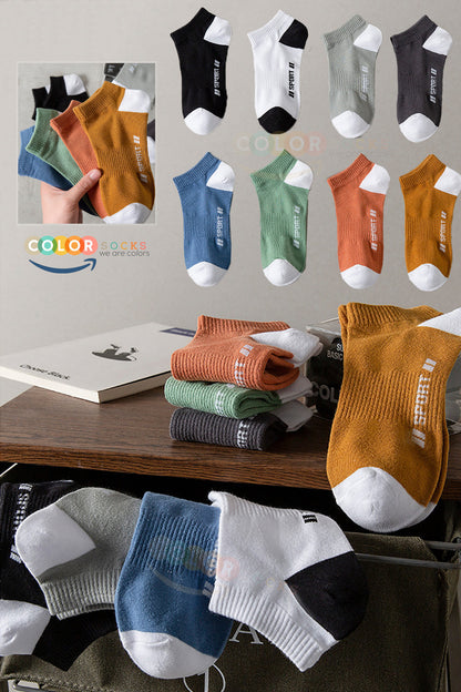 Color Socks 8 Çift Yazlık Erkek Sport Erkek Çorap (NEFES ALABİLEN) Çok Renkli