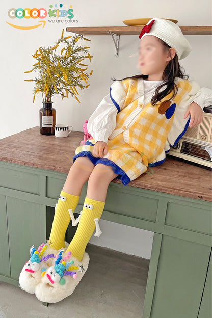 Color Socks Çocuk Mıknatıslı El Ele Tutuşan Çoraplar (Topuksuz) Çok Renkli