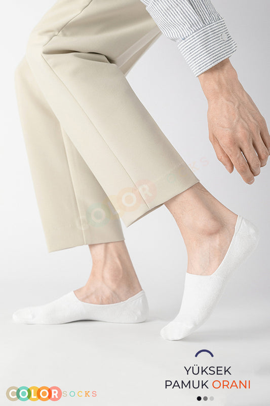 Color Socks 5 Çift Yazlık Beyaz Babet Unisex Çorap (Extra Soft) Beyaz
