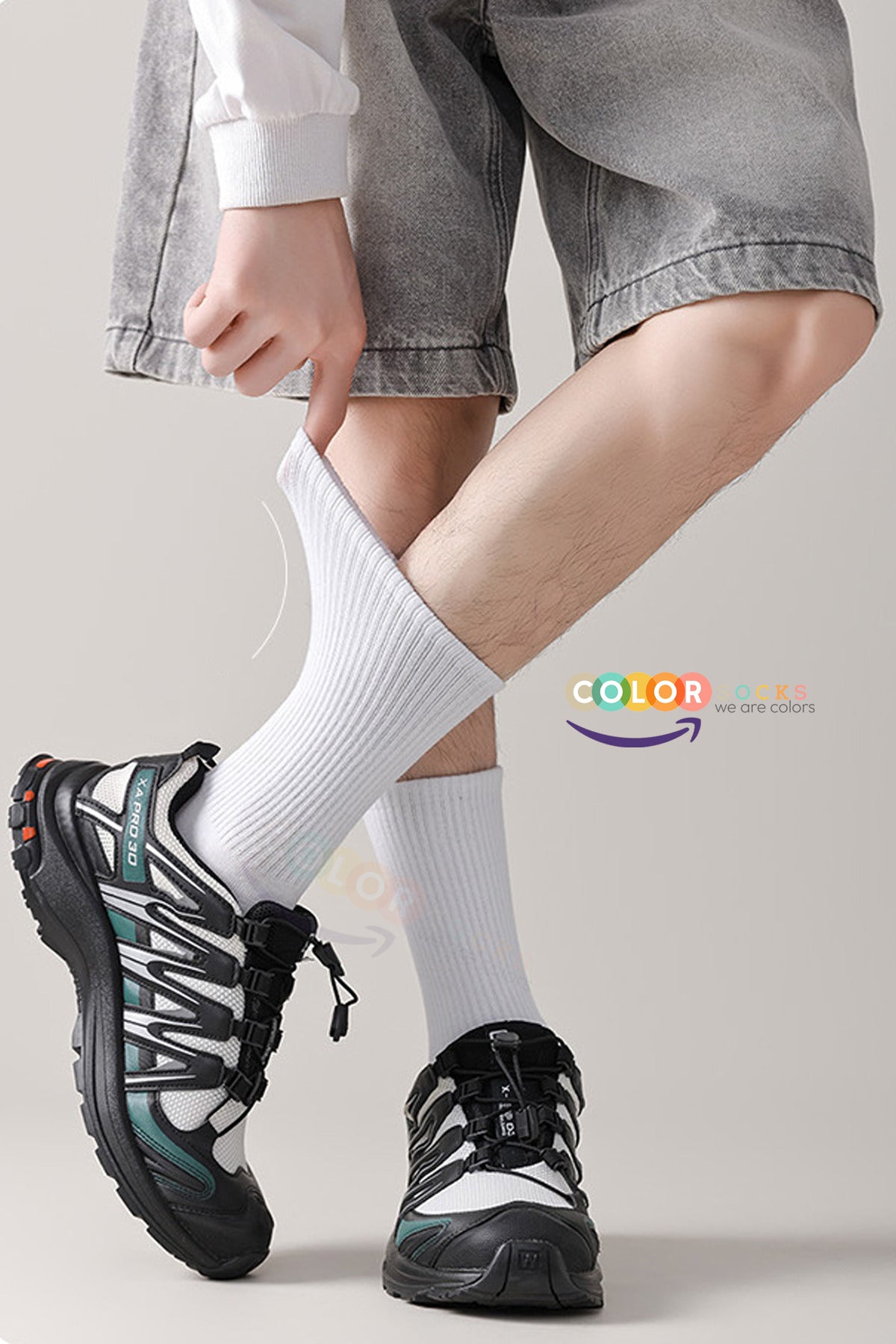 Color Socks 7 Çift Beyaz Soket Tenis Erkek Kadın Çorap Seti Beyaz