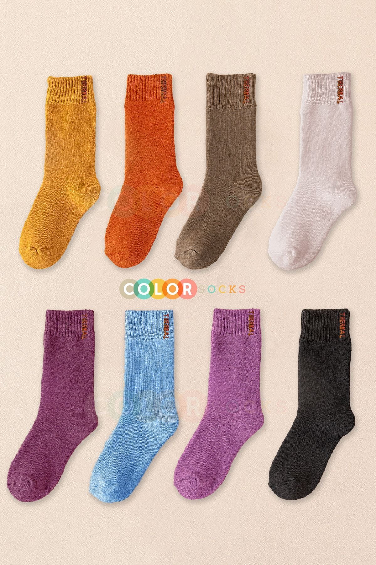 Color Socks 5 Çift Termal Kadın Havlu Kışlık Çorap (ISI EMİCİ) Karışık