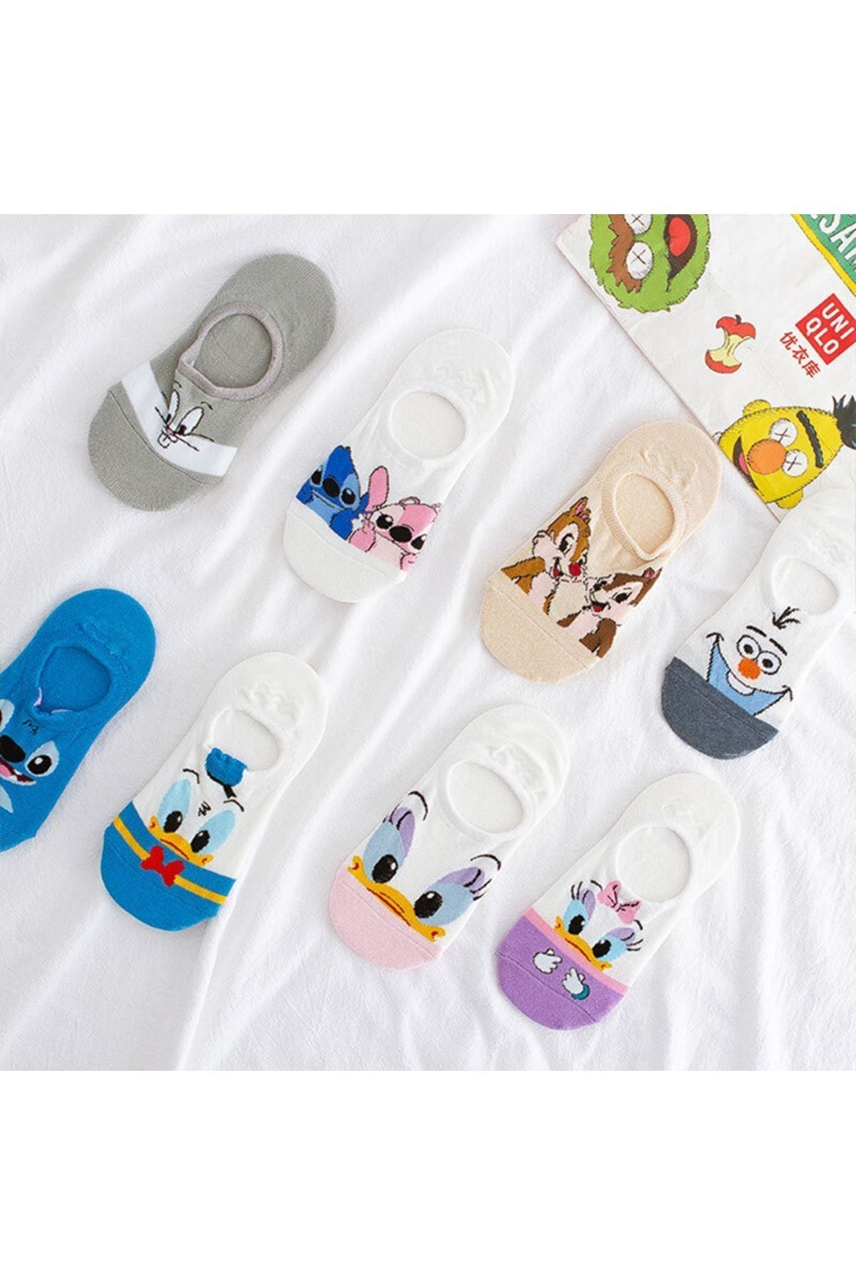 Color Socks 10 Çift Eğlenceli Sevimli Karakter Kadın Çorap (EXTRA SOFT) Çok Renkli