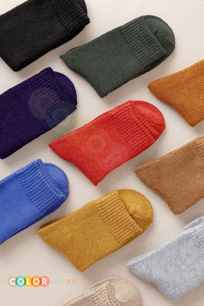Color Socks 5 Çift İçi Polarlı Kışlık Kalın Kadın Çorap (ISI EMİCİ) Karışık