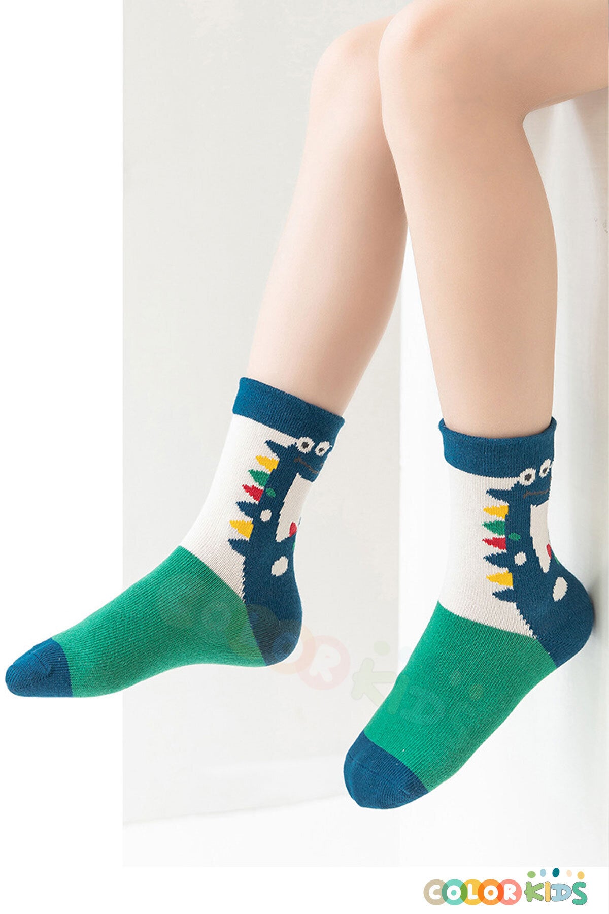 Color Socks 5 Çift Dinozor Çocuk Çorap Seti (Comfort Kids) Karışık