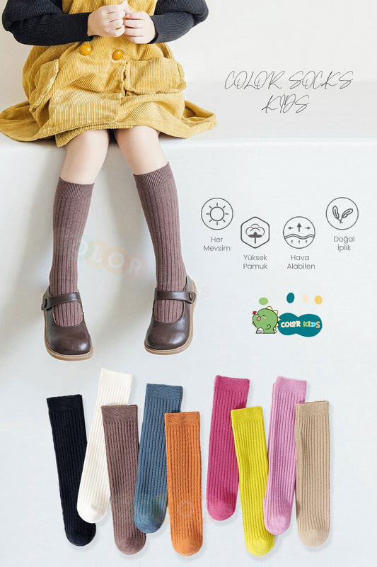 Color Socks 4'lü Çocuk&Bebek Dizaltı Çorap Seti (Extra Comfort) Karışık