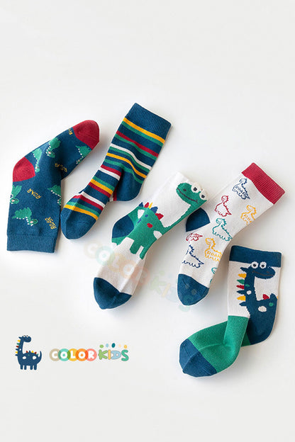 Color Socks 5 Çift Dinozor Çocuk Çorap Seti (Comfort Kids) Karışık