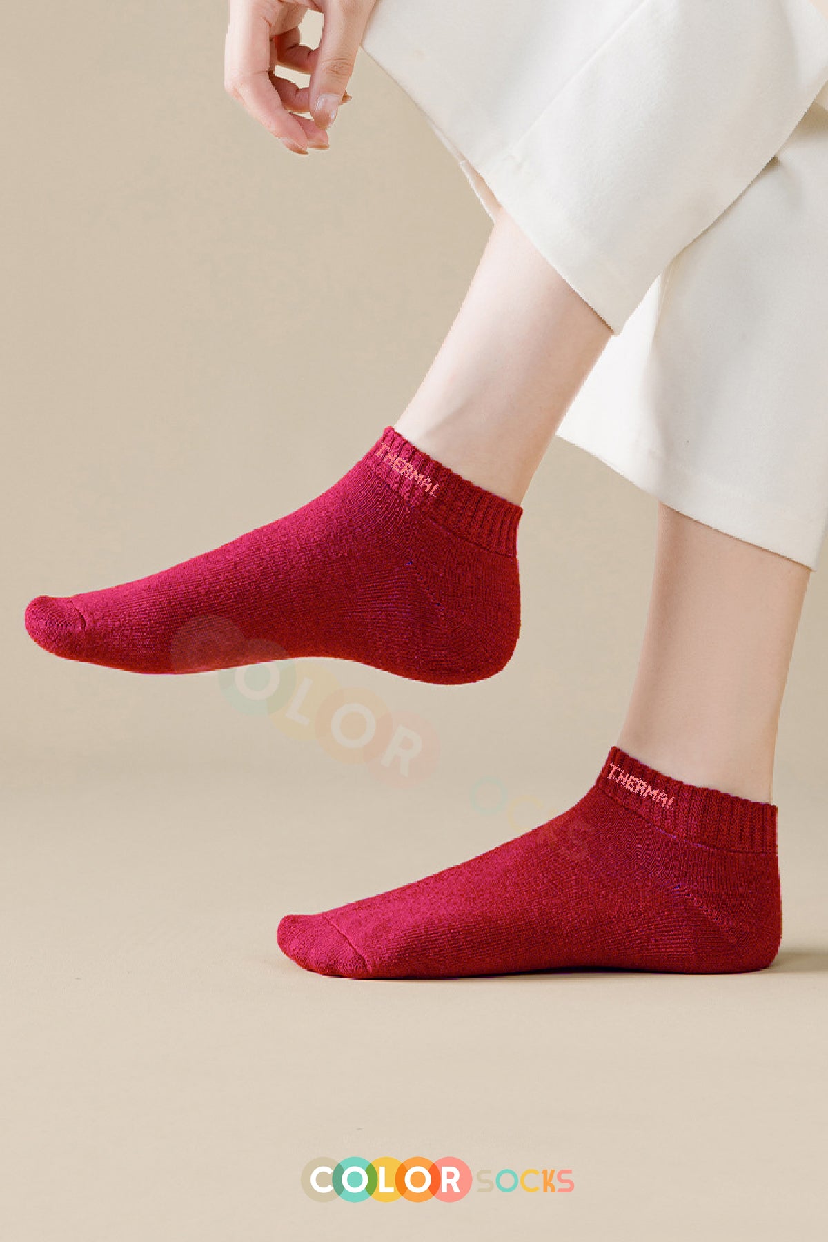 Color Socks 5 Çift Patik Havlu Termal Çorap Seti (Isı Emici) Karışık