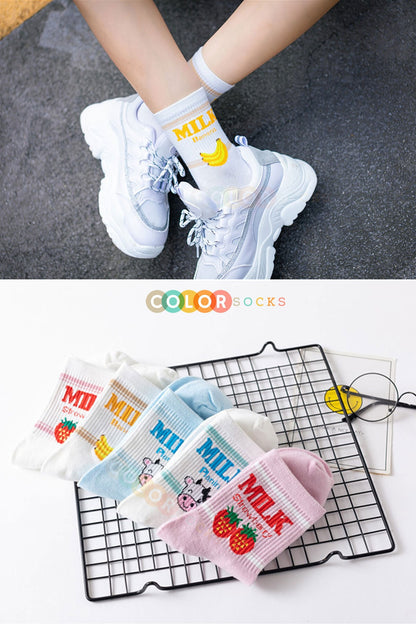 Color Socks Sweet Milk Desenli Kadın Çorap Karışık