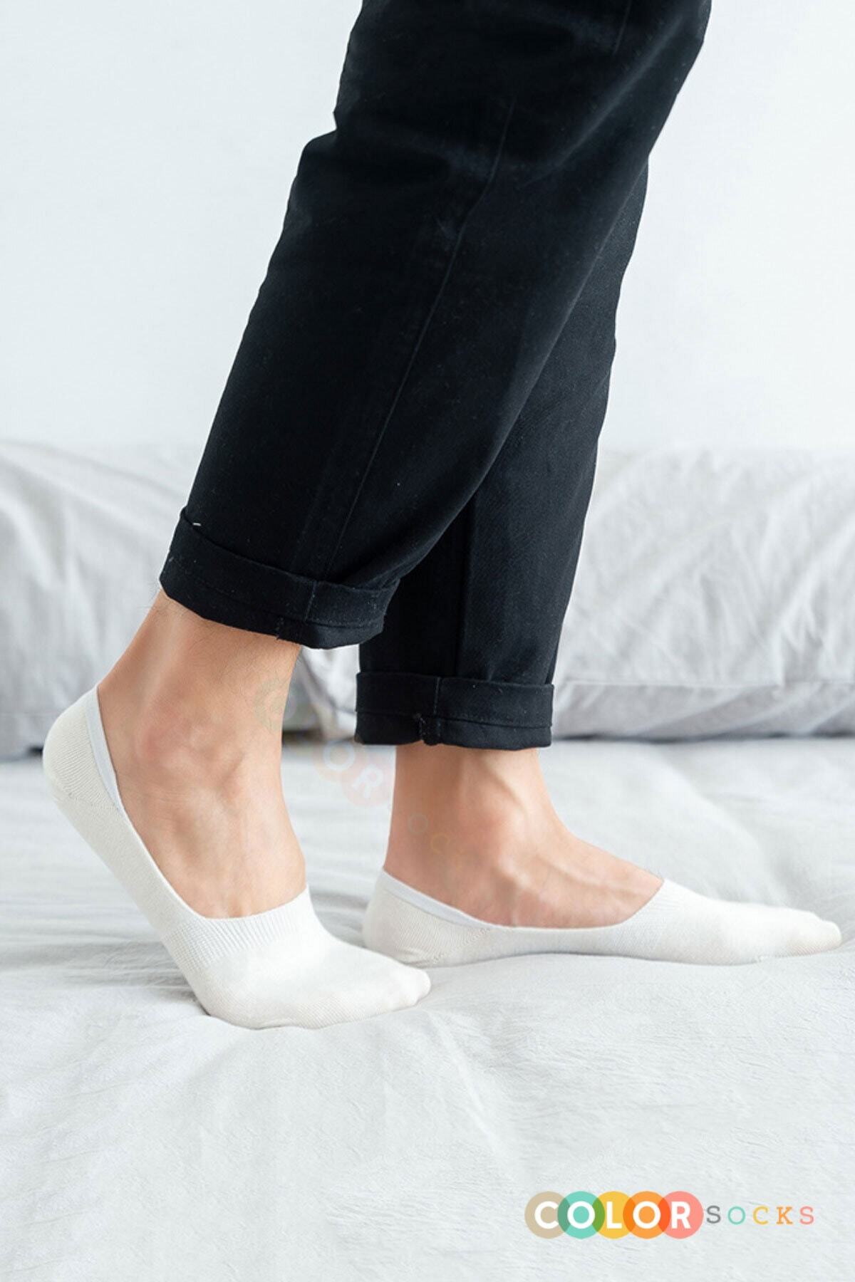 Color Socks 10 Çift Beyaz Yazlık Babet Çorap Seti Beyaz