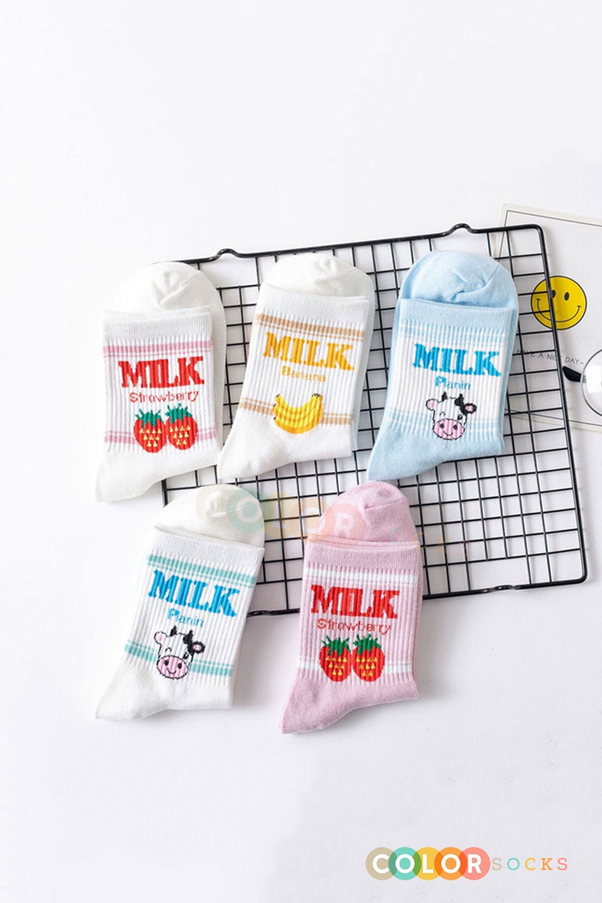 Color Socks Sweet Milk Desenli Kadın Çorap Karışık