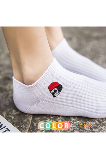Color Socks 5 Çift Eğlenceli Kadın Çorap Set (COMFORT SOFT) Beyaz