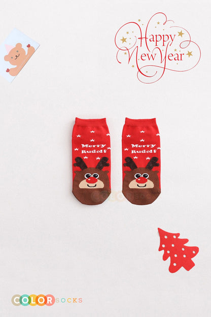 Color Socks 4'lü Yılbaşı Yeni Yıl Desenli Çorap Seti Çok Renkli