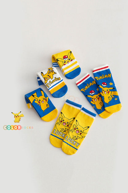 Color Socks 5'li Pikachu Desenli Çocuk Çorap (comfort Kids) Karışık