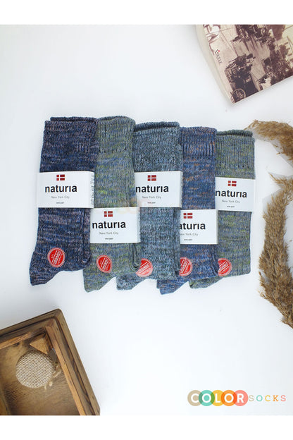 Color Socks 5 Çift Kadın Organik Pamuklu Yün Çorap Seti Çok Renkli